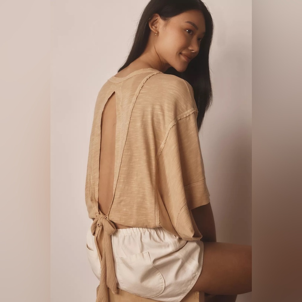 NWT Size XL - Pilcro Oversized Square-Sleeve Top Color Sand